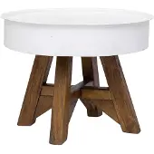 vidaXL Table basse en vieux bois massif 60x45 cm blanc