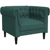 vidaXL Fauteuil Chesterfield vert foncé Tissu