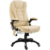 vidaXL Chaise de bureau de massage Crème similicuir