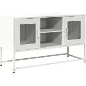 vidaXL Armoire TV blanche 100,5x39x60,5 cm Acier