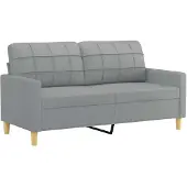 vidaXL Canapé à 2 places Gris clair 140 cm Tissu