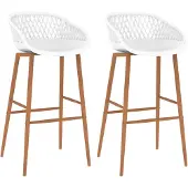 vidaXL Tabouret de bar 2 pcs. Blanc