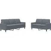 vidaXL Ensemble de canapés 2 pièces avec coussins gris foncé velours