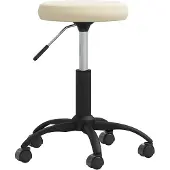vidaXL Chaise de bureau Pivotante Crème Velours