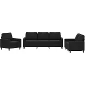 vidaXL Ensemble de canapés 3 pièces avec coussins Noir velours
