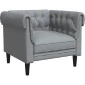 vidaXL Fauteuil Chesterfield gris clair Tissu
