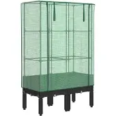 vidaXL Lit surélevé avec serre aspect rotin 80x40x140 cm