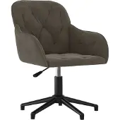 vidaXL Chaise de bureau pivotante gris foncé velours