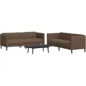 vidaXL Ensemble de canapés 2 pièces brun Tissu