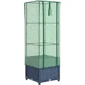 vidaXL Lit surélevé avec serre aspect rotin 40x40x139 cm
