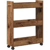 vidaXL Armoire Avec Roue Bois Ancien 60 x 22 x 79 cm
