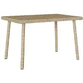 vidaXL Table basse de jardin rectangulaire beige 60x40x37 cm Poly rotin