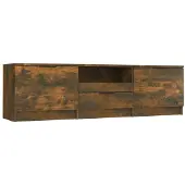 vidaXL Armoire TV chêne fumé 140x35x40 cm Bois composite