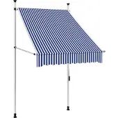 vidaXL Store rétractable manuel 100 cm bleu/blanc rayé