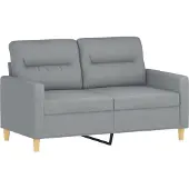 vidaXL Canapé à 2 places Gris clair 120 cm Tissu