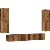 vidaXL Armoires murales TV 4 pcs. Aspect vieux bois Matériaux dérivés du bois