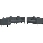 vidaXL Ensemble de canapés 3 pièces avec coussins gris foncé velours