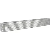 vidaXL -Pflanzer 332x40x36 cm Pulver -bewegtes Stahl Silber gefärbt