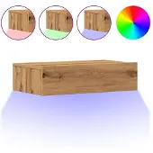 vidaXL Armoires TV avec lampes LED 2 pcs. Chêne Artisan 60x35x15,5 cm