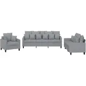 vidaXL Ensemble de canapés 3 pièces avec coussins Tissu gris clair