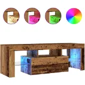 vidaXL Armoire TV avec LED imitation vieux bois 120x36,5x40 cm Bois composite
