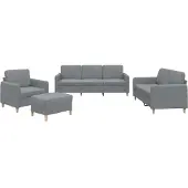 vidaXL Ensemble de canapés 4 pièces avec coussins Tissu gris clair