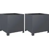 vidaXL Jardinières 2 pcs anthracite 40x40x40 cm acier