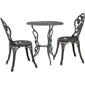 vidaXL Ensemble Bistro 3 pièces fonte d'aluminium