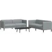 vidaXL Ensemble de canapés 2 pièces gris clair Tissu