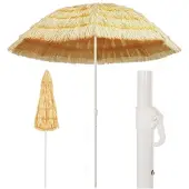 vidaXL Parasol de plage nature 240 cm style hawaïen