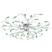 vidaXL Plafonnier avec feuilles en verre acrylique pour 5 ampoules E14 Vert