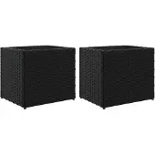 vidaXL Jardinières 2 pcs noir 36x30x32 cm résine tressée