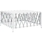 vidaXL Table de jardin blanche 70x70x34 cm Tissu