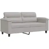 vidaXL Canapé à 2 places Gris clair 140 cm Tissu microfibre
