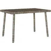 vidaXL Table basse de jardin rectangulaire Gris 60x40x37 cm Poly rotin