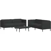 vidaXL Ensemble de canapés 2 pièces noir tissu