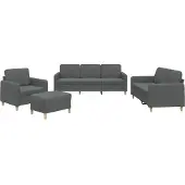 vidaXL Ensemble de canapés 4 pièces avec coussins Tissu gris foncé