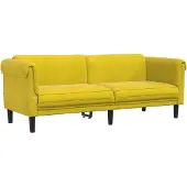 vidaXL Canapé 3 places jaune velours