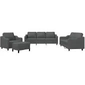 vidaXL Ensemble de canapés 4 pièces avec coussins Tissu gris foncé