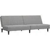 vidaXL Canapé-lit à 2 places gris clair velours