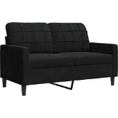 vidaXL Canapé 2 places noir 120 cm velours