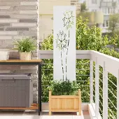 Syfax Écran de confidentialité de jardin Fretwork Blanc 32 x 140 cm