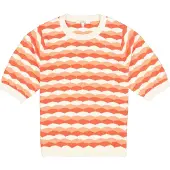Garcia Pull-over homard / orange clair / blanc