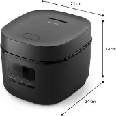 Philips Mini cuiseur à riz série 3000, 5 réglages, 0,54 l, 400 W, noir (HD3080/80)