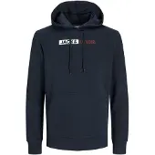 Jack & Jones Sweat-shirt 'JJECorp' marine / rouge / blanc