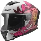 LS2 Helmets Casque LS2 FF820 Rapid III Poppies, blanc/rose, M (57/58)