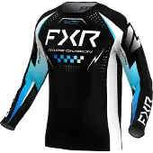FXR Maillot de motocross Clutch Pro, noir/bleu/blanc, L