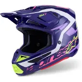 Alpinestars S-M7 Deed Lilas Casque Motocross Taille S
