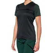 100% Maillot à manches courtes Ridecamp Womens - Charcoal/Forest Green - M