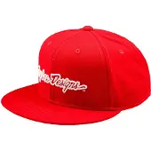 Troy Lee Designs Flat Bill Signature Cap Rouge